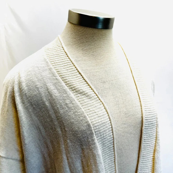MADEWELL Women Long Sleeve Open Front Pockets Beige Cardigan Sweater Size Small - Picture 5 of 11